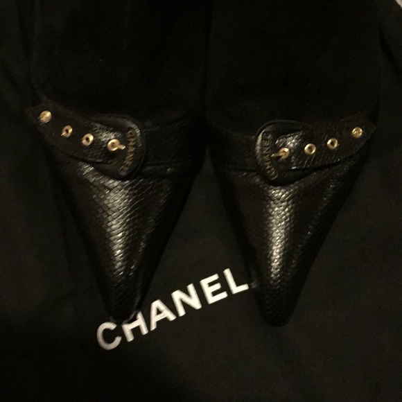 Authentic Chanel Suede/Buckled Ankle Booties - Picture 5 of 7